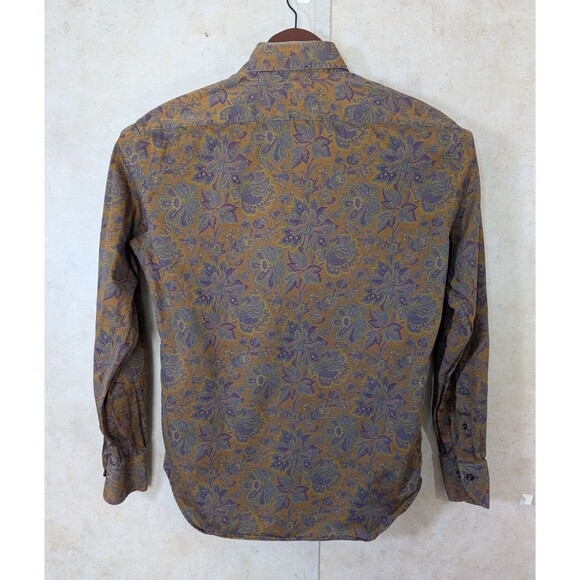Vintage Stanza Shirt Men’s 15 Brown Paisley Button Up Long Sleeve Italy - Picture 2 of 7